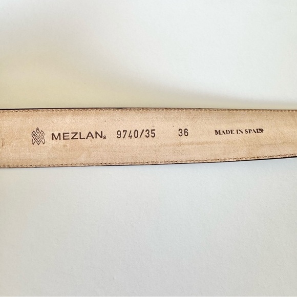 New Mezlan Men's Brown Woven Leather Belt Made in Spain Size 36 - Picture 9 of 10